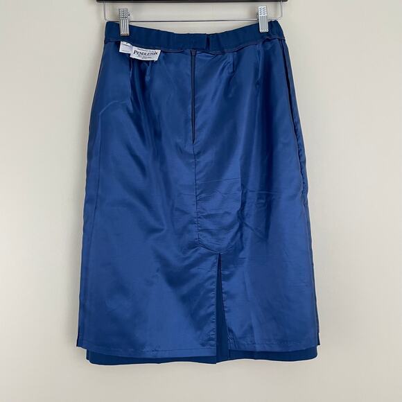 Pendleton Skirt Womens 8 Blue 100% Virgin Wool Fully Lined Straight USA Made VTG - Picture 7 of 11